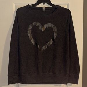 Women's paintbrush/heart, Terry sweatshirt